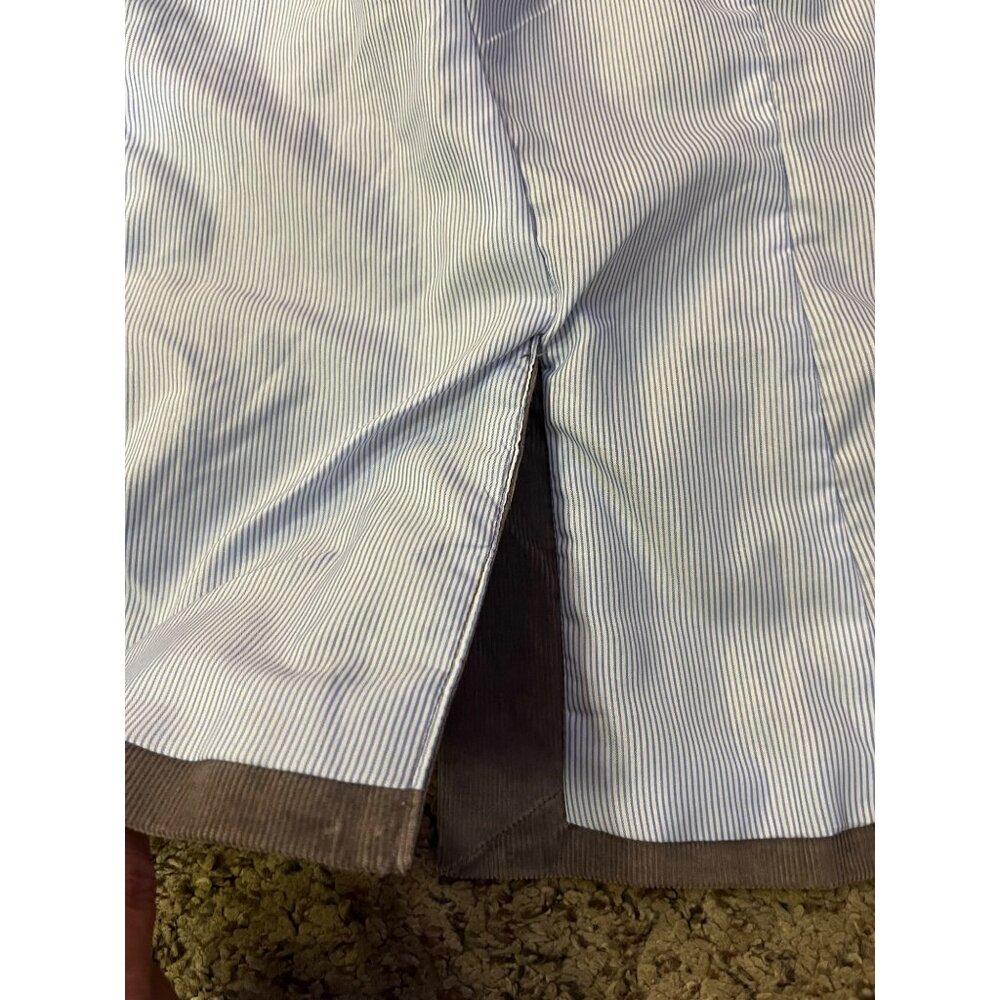 London Jean Corduroy Blazer Womens 8 Gray 2 Button Jacket Blue Lining - Picture 11 of 12